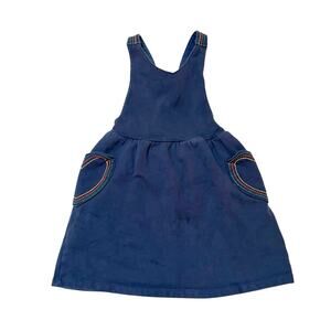 Mini Boden Rainbow Heart Pocket Cross Back Dress Size 6/7